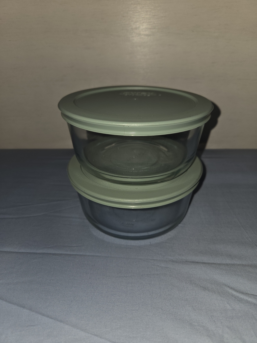 Glass Food Storage Containers with Sage Green Lids - Set of 2 (4pc)